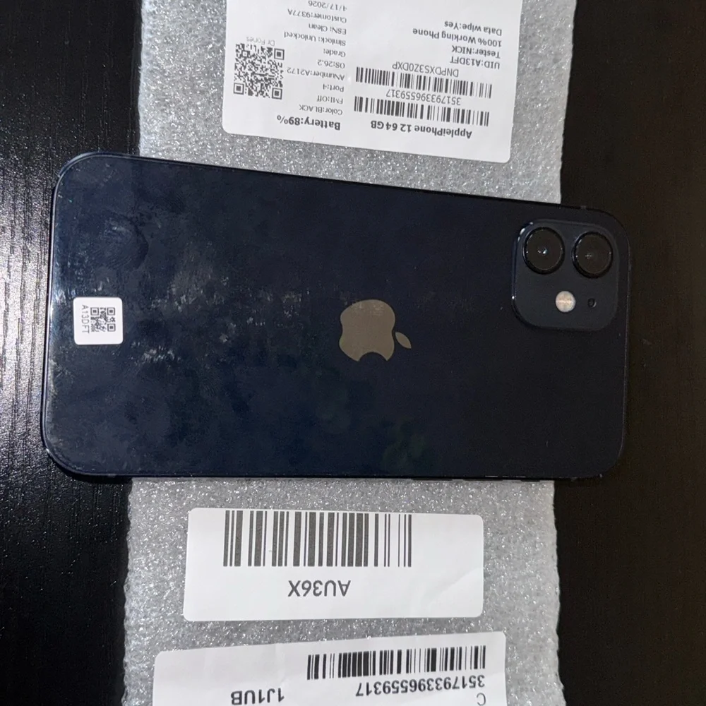 Apple iPhone 12 Black with Blue and Green Display unlocked